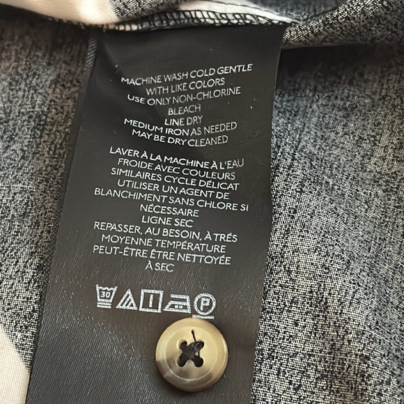 Anthropologie Maeve The Soren‎ Black White Bird Print Midi Shirt Dress XXS XS S - Picture 10 of 13